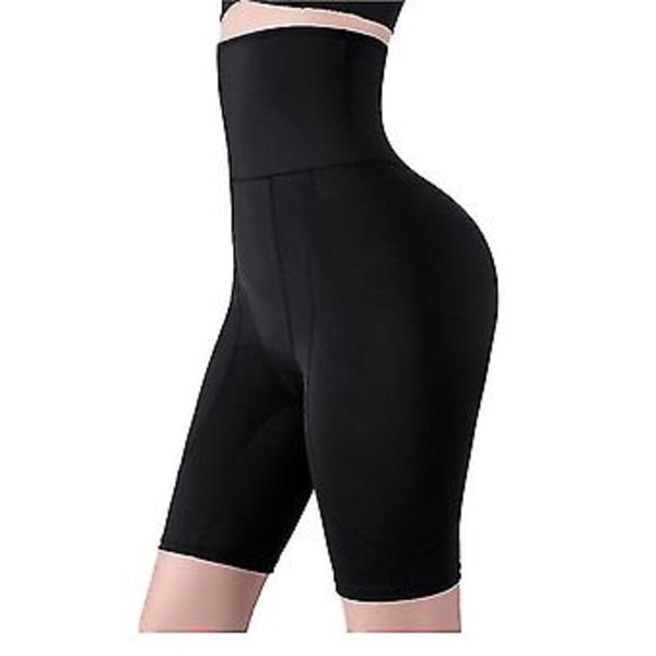 Shapewear Vadderade Trosor för Buttlyft Hög Midja Träningstights för Kvinnor Magekontroll Kroppsformare Höftförstärkare Lår Slim (4XL SVART)