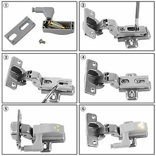 1/10 stk Skaphengsel LED-sensorlys nattlys skap hengsel lamper ( )