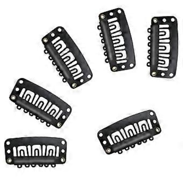 100 st Wig Clips U-formade Metallklämmor Rostfritt Stål Snap Clips 6 Tandkammar Klämmor Med Mjuk Gummi För Hårförlängningar DIY, 3,2 Cm, 2,8 Cm