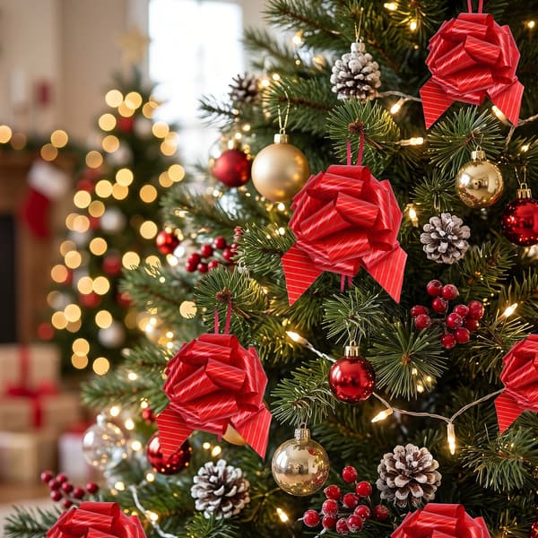 24 julklappsrosetter - julklappsinslagning dekoration streamers