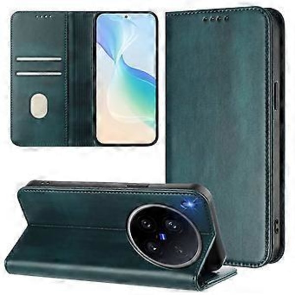 Plånboksfodral för vivo X200 Ultra 5G Retro Textur RFID-blockerande Läder Telefonskal (Mörkgrön)