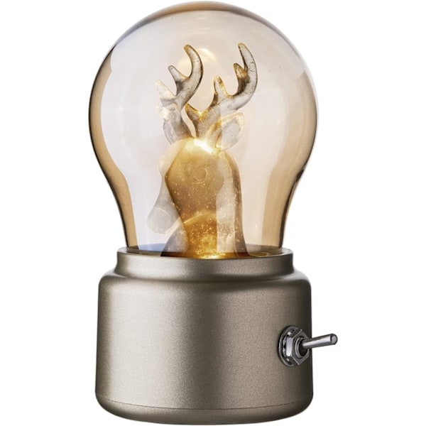 Rabat Jule-Elg Bordlampe Vintage Pæreformet Lampe Sengelampe