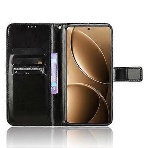 For Xiaomi Redmi K80 5G/K80 Pro 5G Deksel Crazy Horse Tekstur PU Lær Telefon Lommebok Deksel - Svart(Svart)