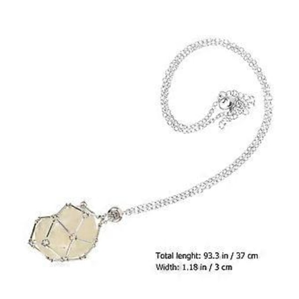 Halsband med natursten, ihålig nätkristallhållare, kristallberlockhalsband, smycken