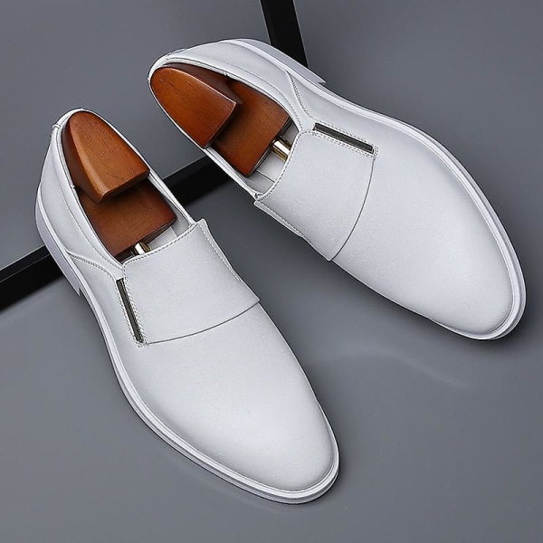 White Leather Shoes Men's Leather Spring Breathable 2022 New Formal Business Derby Shoes Man Casual English Shoes For Men black 39