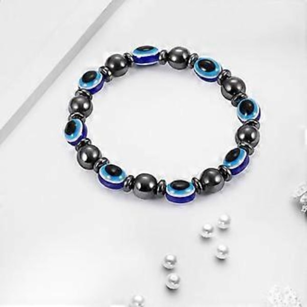 Armbånd Perl Beskyttelse af Hmatite Håndlavet Armbånd Elastisk til Mænd Kvinder Hvid/Orange/Multifarvet/Marineblå/Sort Øje Gaveæske Gr