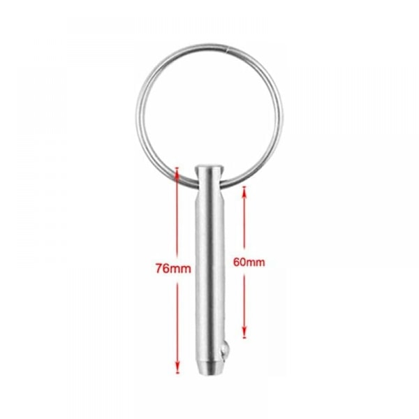 4 stk hurtigutløserkulepinner, 316 rustfritt stål 6,3 mm diameter