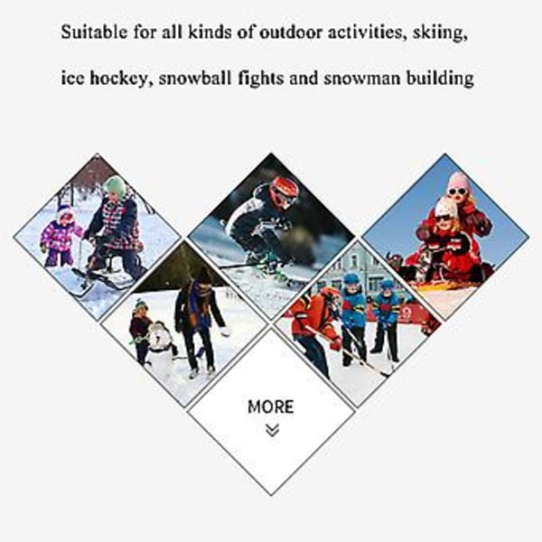 9-15 år Børneskihandsker Vandtætte Handsker Vinter Snowboard Handsker (Roserød)