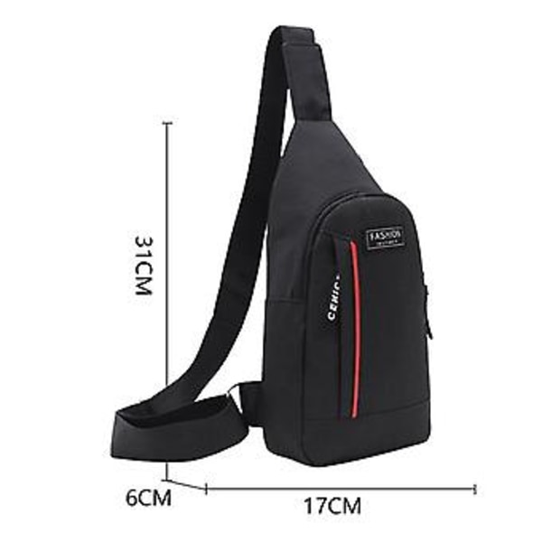 Herrar Mode Multifunktionell Axelväska Crossbody På Axel Resa Slingväska (Svart)