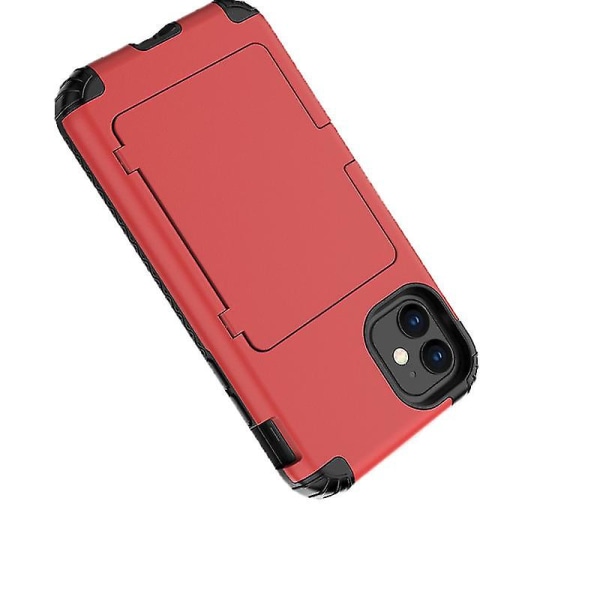 Flip phone case med sminkspegel, lämplig för Samsung-serien Silikon Anti-dropp phone case (röd)