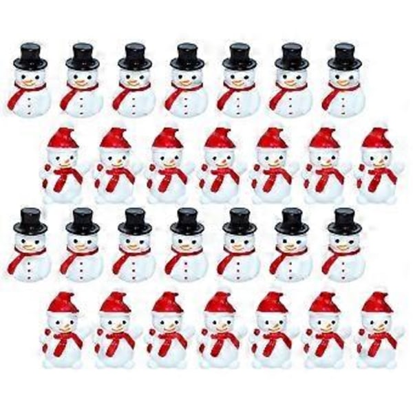 40 st Miniatyr Snögubbefigurer Dekoration Julsnögubbe Staty Bordssnögubbe Dekor