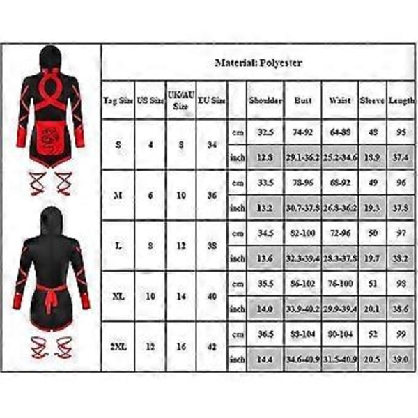 Dame Cosplay Kostume Ninja Sæt Sexet Romper Halloween Cosplay Kostume Udklædning (L)