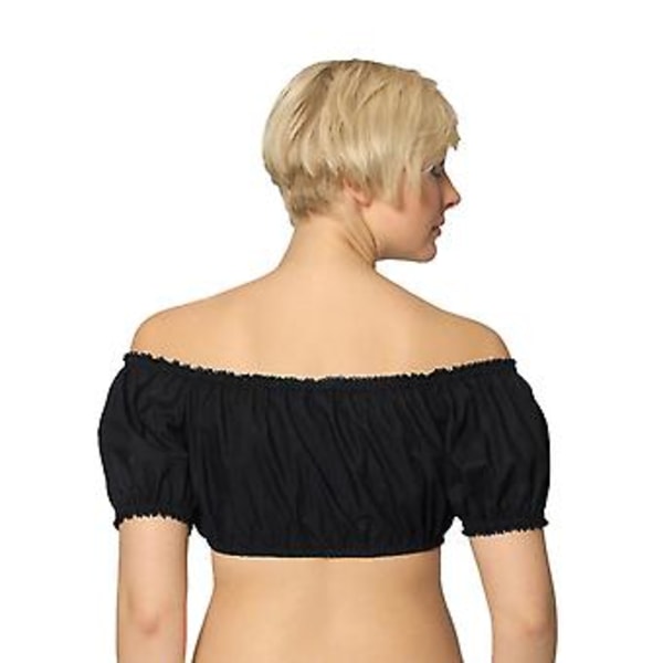 Bigsale Dirndl Bluse Med Flæser Hvid - Traditionel Elegant Bayersk Oktoberfest Cropped Bluse (S Mælkehvid)