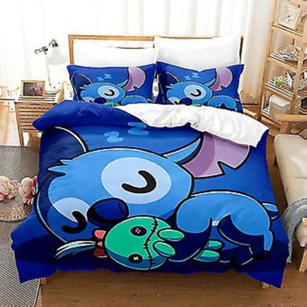 Uusi Stitch Digitaalinen Painettu Vuodevaatesetti Lastenlahja Vuodevaatesetti Peittojen ja Tyynyliinojen 3kpl/2kpl -ZHENV{jkw} (173CM 218CM Väri SDZ52)