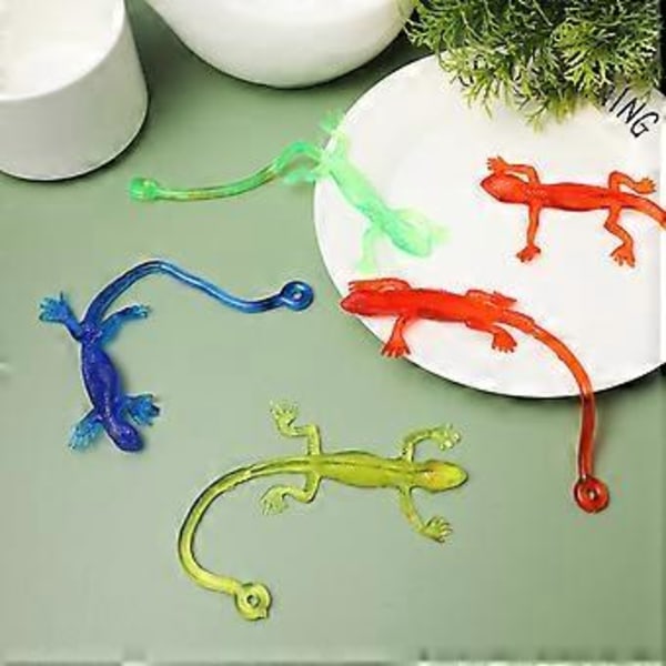 5 st Lizard Leksaker Klibbig Lizard Stretchig Lizard Leksak Squishy Leksaker Lizard Figurer Stretchbara Djur Partypåse Fyllmedel