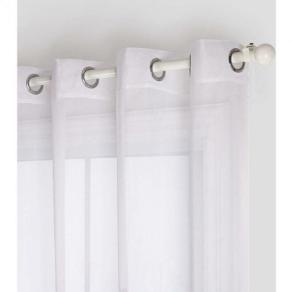 2 kpl 140cmx245cm, violetit silmukkareunaiset verhot läpikuultavat kukka Embroi