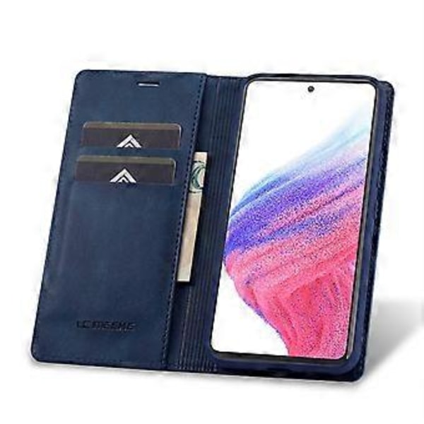 LC.IMEEKE Til Samsung Galaxy S24 Etui Magnetisk RFID-blokerende Telefonpung Cover - Blå (Blå)