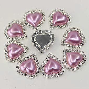 10 Stykker Flatback Perleudsmykninger Knapper til (Lavendel)