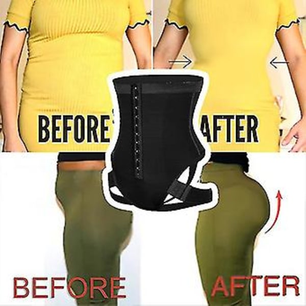 Cuff Tummy Trainer Kvinnlig Exceptionell Shapewear 2-i-1 Hög Midja Höftlyftande Trosor (XL)