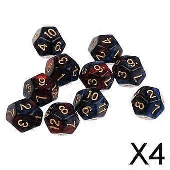 3-4 pakker 10 stk. 12-sidede terninger D12 polyhedriske terninger til Dungeons and Dragons Table (4 stk.)
