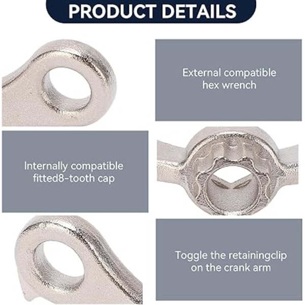 Sykkelkrank Demonteringsverktøy, 2 i 1 Demonteringsnøkkelverktøy for Bunn