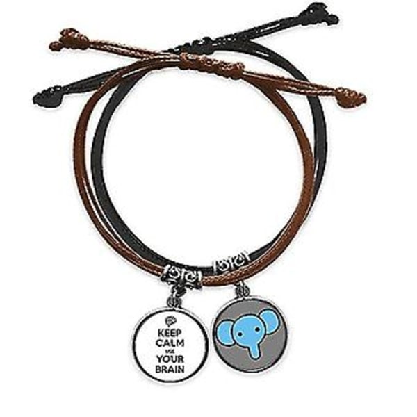 Sitat Hold Roen Og Bruk Hjernen Armbånd Tau Håndkjede Lær Elefant Armbånd ( )