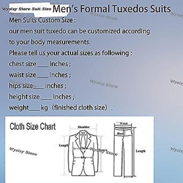 Herre Dobbeltbrystet Blazer Suit 2 Dele Slim Fit Bryllup Brudgom Tuxedos Peak Lapel Formelle Prom Suits (One Size Beige)