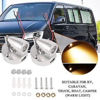 RV LED Spotlæselamper, 12V Indvendig Spotlight Switch med USB-Interface til Caravan, Båd, Varmt