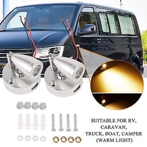 RV LED-spotläslampor, 12V Inre Spotlight-brytare med USB-gränssnitt för Husvagn, Båt, Varm