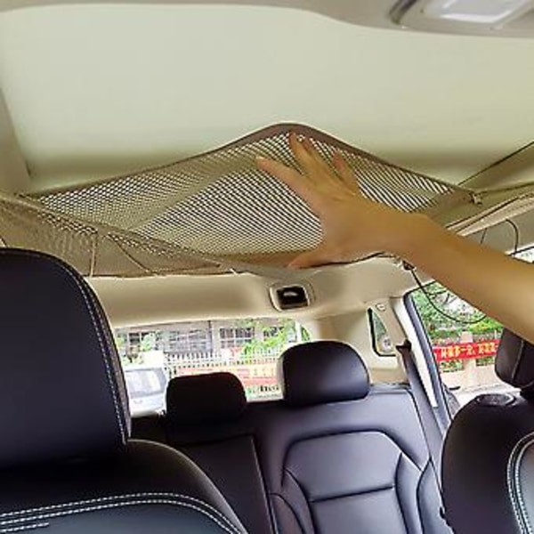 Takk-oppbevaringsnett for bil, dobbeltlags oppbevaringsnett for gjenstander, for minibuss, terrengkjøretøy, friluftsliv, 80 cm x 55 cm