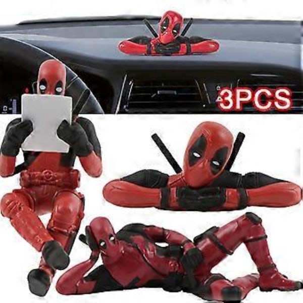 3 stk./sæt Deadpool Figurer Legetøj, Samleobjekt Model Dukke Bord Kage Topper Dekoration Hylde Ornamenter Gave til Fans