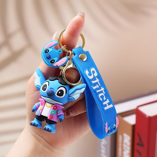Set med 2 Blå Cartoonfigurer Nyckelringar - Perfekt för att fylla överraskningsväskor