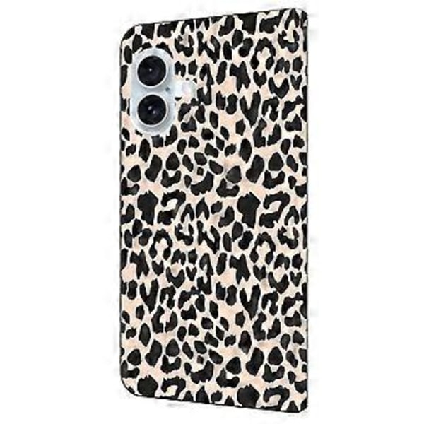 Skal till iPhone 16, mönstrad tryckt skyddande TPU+PU läder flipfodral (Stil A)
