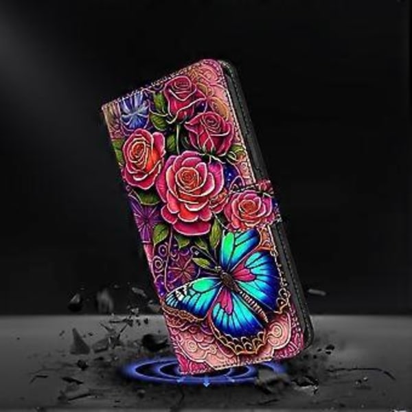 Til iPhone 16 Pro Max Cover PU Læder Wallet Flip Cover med Ståfunktion (Style F)