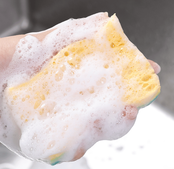S-formet grønt 6-delt sæt, ridsefast cellulose skrubbesvamp