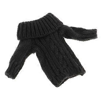 1/6 Skala Casual Strikket Oversized Langærmet Pullover Sweater Outfit til (Sort)