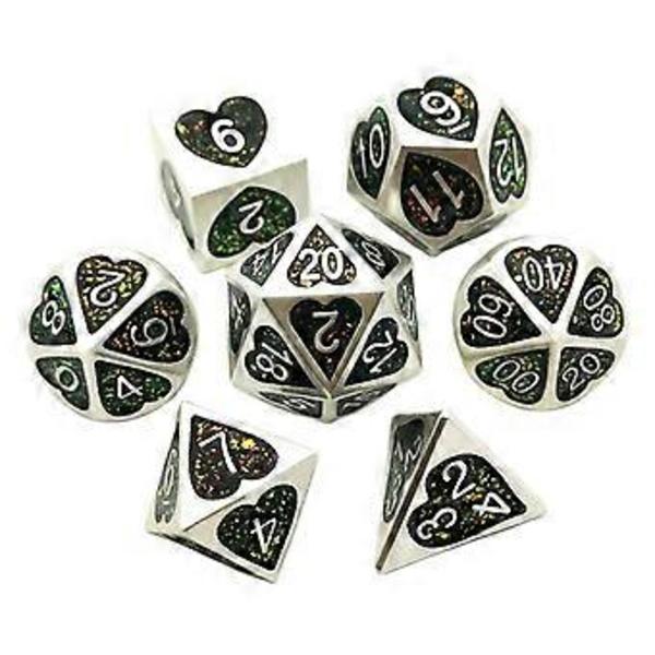 7 st Numerisk Multi Side D8 D10 D12 D20 För (Silver)