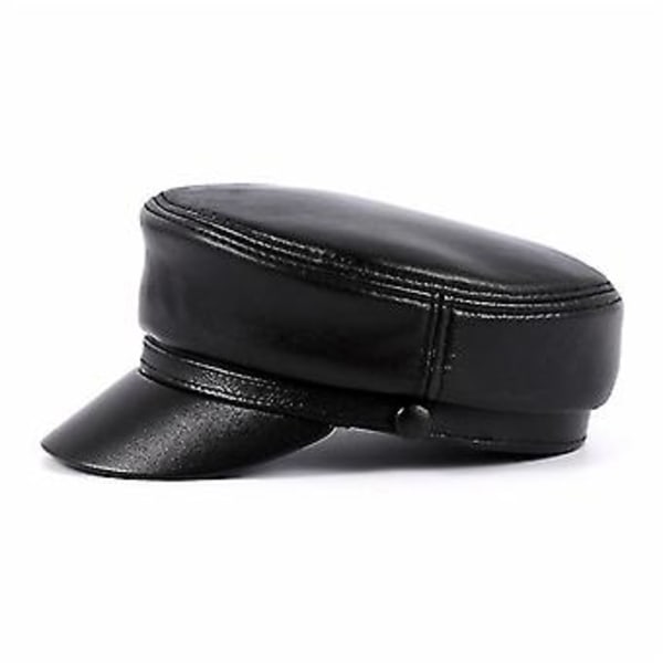 Hatt i översta lagret fårskinn Material Herr Casual Flat Top Bredbrättad Student Hatt ( )