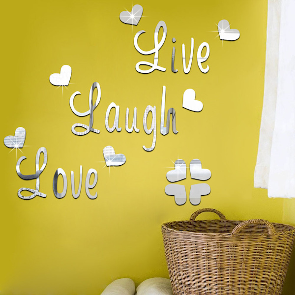 Live Love Laugh Golden Wall Decal Sticker Hjemmedekorasjon – Dekorativ