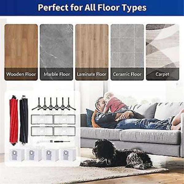 Tilbehørsett for S8+/s8 Pro Ultra robotstøvsugere - Reservedeler, rullebørster, støvsuger ( )