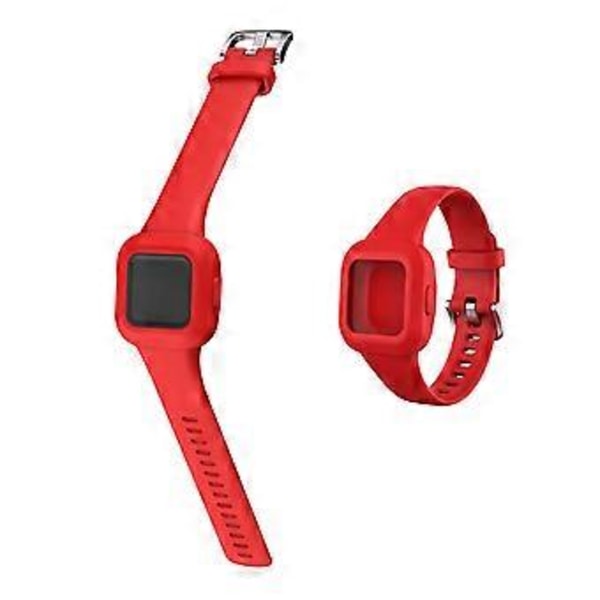 Yksivärinen silikoninen kellon ranneke Garmin Vivofit jr 3 -kelloon - Punainen (Punainen)
