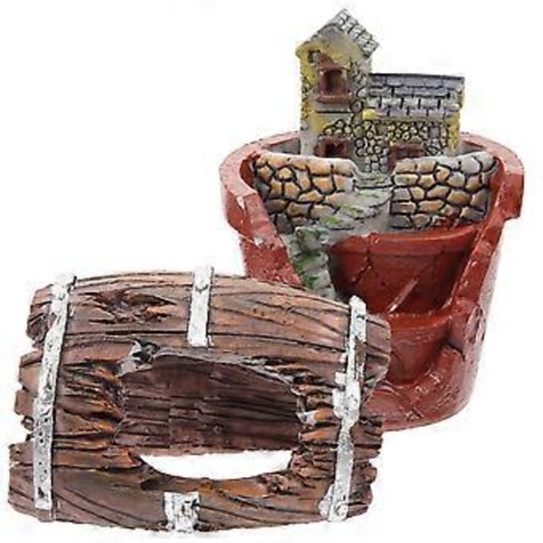 2 stk. Miniature Have Ornament Mini Have Plantekasse Dukkehus Have Dekorationer