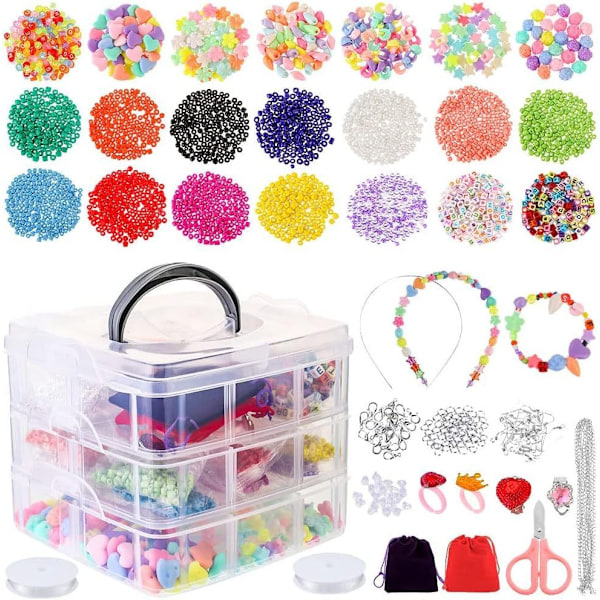 DIY Smykkesæt til Børn Tidlig Læring Alfabet Perler