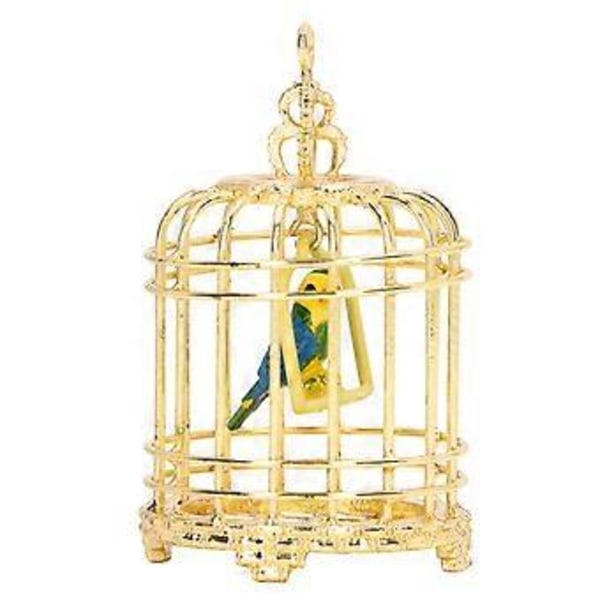1/12 Metalldockhus Fågelbur Dockhus Miniatyr Fågelbur för 1/12 1/6 Dockhus Dekoration Fotografi Rekvisita (Guld)
