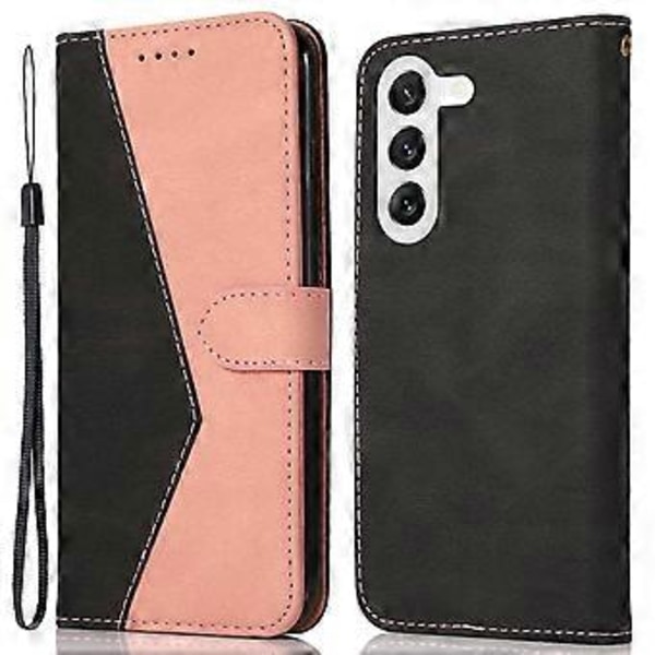 Cover til Samsung Galaxy A26 5G Farvesplejsning Pung Stativ Læder Telefonetui med Håndledsrem (Stil D)