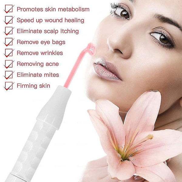 Högfrekvent stav, bärbar rödljusterapi högfrekvent ansiktshudstramningsstav maskin anti-aging