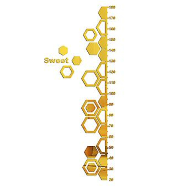 Spegelväggdekaler 3D Akryl Höjdmätschema Väggdekaler Tillväxtdiagram Linjal Avtagbar Väggdekal Väggdekor För Barn Sovrum Vardagsrum