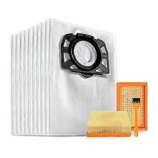 10 KFI 487 Pölynimuripussia ja 2 KFI 4410 Suodatinta Kärcher WD4 WD5 WD6 WD5P WD6P MV4 2.863-0 -malleihin