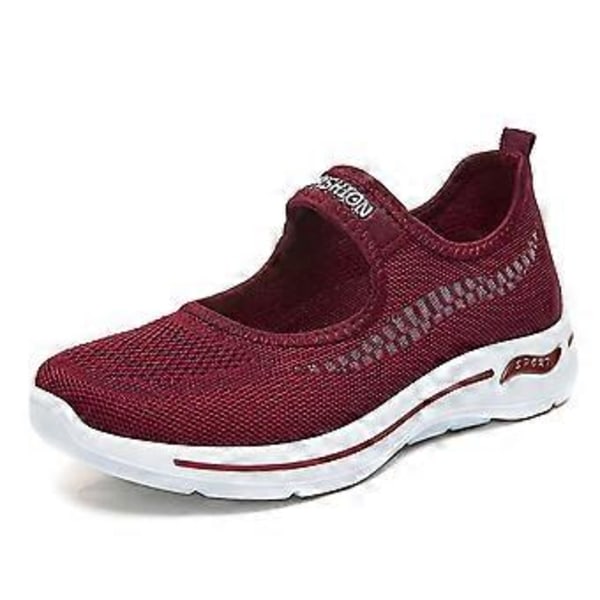 Plattform Sneakers Damskor Tjock Sula Slip-on Löparskor För Arbete Restaurang Utflykter Flerfärgad Valfri (37 Röd)