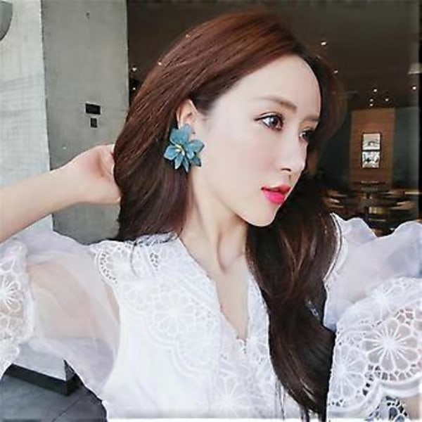 Boho Smycken Blomma Örhängen Koreanska Söta Blomma Stud Örhängen Kvinnor Söt Statement Metall Blomma Örhänge Fest Födelsedag Smycken( )